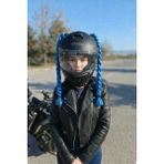 Beta Tasarım Motosiklet Motor Kask Saçı Örgülü - 004-Mavi
