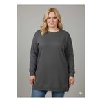 BETES Kadın Tesettür Battal Beden Antrasit Tunik Sweat Sweatshirt