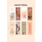beticraft Kitap Ayracı, kahve temalı ayraç seti, 8 adet kitap ayracı seti, 5 cm x 14,50 cm, Oval köşe