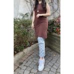 Betimoda Kadın Sıfır Kol Penye Uzun Tunik Içlik Kahverengi - 2XL