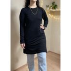Betimoda Kadın Uzun Kol Bisiklet Yaka Penye Tunik Içlik - Siyah - L - XL