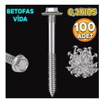 Betofast Vidasi 6.3X105 Mm Paket 100 Adet Sivri Uclu Cati Panel Beton Agac Vidasi