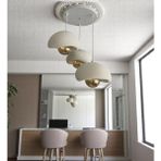 Beton Görünümlü Modern Şık Iskandinav Tarz 3 Başlıklı Avize (25CM) (Rustik Ampul Hediyeli) Nestvibe - Beyaz