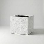 Beton Kare Saksı 30X30X30CM - Beyaz