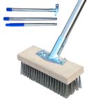 Beton yıkayıcı, ağır hizmetçi süpürge - Paslanmaz çelik tel fırça | Scrubber, Moss Remover'ın dışında, yabani otları çıkarmak için bahçe süpürme aracı,