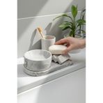 betonmall 3 Parça Mermer Desenli Beton Banyo Düzenleyici Katı Sabunluk Sunum Tepsisi Çok Amaçlı Kase Takılık