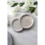 betonmall Beton Bubble Bardak Altlığı 2’li Set | Büyük Boy | Mermer Bej | El Yapımı Dekoratif Coaster