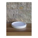 Betonmall Daire Beton Saksı Tabağı Küçük Boy 12Cm Dekoratif Hediyelik Ham Beyaz