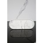betonmall Mermer Desenli Dekoratif Oval Sunum Tepsisi Tabağı Sunumluk 9x23 Cm
