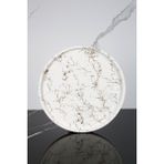 Betonmall Mermer Desenli Sunum Tepsisi Yuvarlak Sunum Tabağı Sunumluk 28 cm - Altın - Beyaz