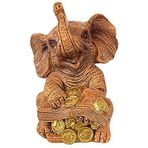 Betterdecor Feng Shui Gövde Yukarı Şanslı Fil Heykeli Heykelcik Ev Ofis Dekorasyonu Zenginlik için (Para)