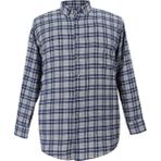 Bettino Pamuklu Büyük Beden Erkek Oduncu Gömlek Lacivert Ekose Regular Fit Kesim - 2XL