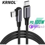Betty Becky 100W Pd USB C - USB Tip C Kablosu 90 Derece Hattı Dizüstü Bilgisayarlar Için Cep Telefonu 5A Dirsek Usbc Tipe C Kabel Kısa Uzun Hızlı Şarj Kablosu (Yurt Dışından)