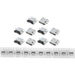 Betty Becky 20 Adet Tip B Mikro USB Dişi 5 Pin Jak Bağlantı Noktası Soket Konnektör Onarım Parçaları, 10 Adet A ve 10 Adet B (Yurt Dışından) - Siyah - 20 cm