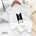 Betty Becky Boys&girls Moda Gömlek Bts Tees K-Pop Bebek Üstleri 1-12Y Çocuk Giysileri O Boyun Baju Kanak Yaz T Gömlek (Yurt Dışından)