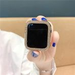 Betty Becky Çift Sıralı Elmas Izle Kılıfı Apple Watch Kılıfı 38MM 42MM 40MM 44MM Bant Pc Iwatch Serisi Se 6 5 4 3 2 1 (Yurt Dışından) - NA