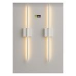 Betül Home Design Modern Dekoratif Aç-kapa Düğmeli Pilli Kare Led Duvar Aplik Beyaz 65 CM (1 ADET) Pil Dahildir
