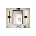 Betül Home Design Modern Dekoratif Aç-kapa Düğmeli Pilli Kare Led Duvar Aplik Siyah 65 CM (1 ADET) Pil Dahildir
