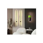 Betül Home Design Modern Dekoratif Pilli Aç-kapa Düğmeli Led Duvar Aplik 70 Cm Siyah Pil Dahildir ( 1 Adet )