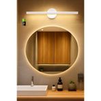 Betül Home Design Modern Premium Kablosuz Pilli Gün Işığı Led Aplik – Beyaz 40 Cm | Duvar Aplik (Pil Dahil)