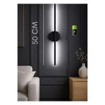 Betül Home Design Pilli Siyah 50 Cm BEYAZ LED IŞIKLI Aplik 50CM Modern Dekoratif Led (1 ADET)