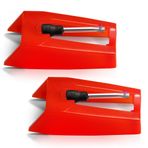 Betus Record Player Needle 2'li Paket - Gelişmiş Ses için Kırmızı Elmas Pikap Kalemi - Crosley, ION, Victrola Fonografları için Evrensel Uyum