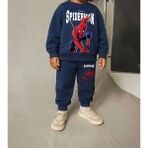 BeU Kids Erkek Çocuk %100 Pamuk 3 Iplik Fırçalı Kumaş Lacivert Spiderman Baskılı Eşofman Takım - 2 - 3 Yaş