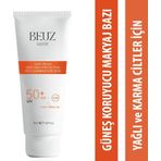 Beuz Sanse SPF50+ 50 ml Yağlı ve Karma Ciltler İçin Çok Yüksek Korumalı Güneş Kremi ve Makyaj Bazı