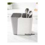 Bev Kitchen 3 Bölmeli Tezgah Üstü Bölmeli Kaşık Bıçak Standı - Çok Amaçlı Organizer,Bej