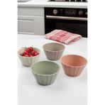 Bev Kitchen 4'lü Yuvarlak Plastik Pastel Kase Seti - Çerezlik Takımı - Çerezlik