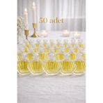 Bev Kitchen 50 ADET Cam İstiridye Kolonya Şişesi Süssüz,Düğün,Nikah, Söz Nişan Hediyelik (Uzunluk 7,5cm)