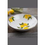 Bev Kitchen Limon Desen El Yapımı Yuvarlak Salata Kasesi 26 Cm