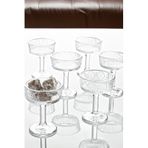 Bev Kitchen Mela 6 Adet Ayaklı Kristal Kahve Yanı Bardak ve Sunumluk 6 * 6 * 8 cm
