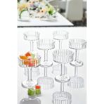 Bev Kitchen Pera 6 Adet Ayaklı Kristal Kahve Yanı Bardak ve Sunumluk 6*6*8 cm - 001 - Beyaz - 50 ml