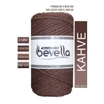 Bevella Macrame Cord Premium 3 Büküm Burgulu Pamuk Makrome Ipi 3 Mm 250 gr Kahve