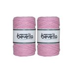 Bevella Macrame Cord Taranabilir Makrome İpi Tek Büküm 3 mm Taranan Makrome Polyester Pamuk İp 2 x 250 gr