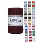 Bevella Macrame Cord Taranan Makrome Ipi 3mm Taranabilir Pamuk Tek Büküm Makrome Ipi Bordo