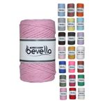 Bevella Macrame Cord Taranan Makrome Ipi 3mm Tek Büküm Taranabilir Pamuk Makrome Ipi Şeker Pembe