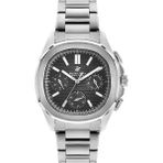 Beverly Hills Polo Club Erkek Kol Saati Silver Paslanmaz Çelik Kordon Gümüş Kadran Seramik Safir Kaplamalı Cam Multifonksiyon 42 mm 10 Atm - Gümüş - Siyah