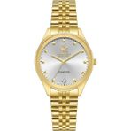 Beverly Hills Polo Club Kadın Kol Saati 34 mm Beyaz Kadran Gold Kordon 5 Atm - Altın
