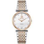 Beverly Hills Polo Club Kadın Kol Saati Rose Gold Silver Kordon Beyaz Kadran Safir Kaplamalı Cam - Altın