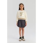 Beverly Hills Polo Club Kız Çocuk Ekru Sweatshirt Uzun Kol Normal Kesim Şık Tasarım - 4 Yaş