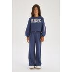 Beverly Hills Polo Club Kız Çocuk Indigo Sweatshirt Uzun Kol Normal Kesim Düz Desenli - İndigo - 10 Yaş