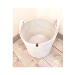 BEVEZ HOME Çok Amaçlı Hasır Banyo Dekor , Havlu Sepeti,saksı 30x30 Krem