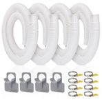 BEWAVE Yer Üstü Havuzlar için Havuz Hortumu, 4'lü Paket 3,2 cm Çaplı Havuz Filtresi Hortum Aksesuarı Havuz Pompası Değişimi, 150 cm Uzunluğunda, 4 Kelepçe ve 4 Boru Tutuculu