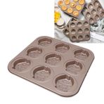 Bewinner 9 Bardak Sevimli Hayvan Cupcake Tava, Yapışmaz Çelik Karbon Fırın Tepsisi, DIY Muffin Tepsileri Teneke Ev Çikolata, Kek (Balık)