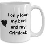 Bexdore Grimlock Lover Kupa - Kedi Köpek Kuş Evcil Hayvan Adı - Love My Grimlock - Ingilizce Kupa Bardak - Beyaz - 300 ml