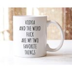 Bexdore Votka ve Lanet Kelimesi En Sevdiğim Iki Şeydir Kupa Votka Lover Gift , Ingilizce Kupa Bardak - Beyaz - 300 ml