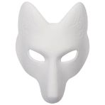 Beyaz (1 Adet) Japon Kabuki Kitsune Tilki Maskesi Pu Boyasız Masquerade Maskeleri Dıy Hayvan Boyasız Zanaat Maskesi Cosplay Kostüm Aksesuarı (Yurt Dışından) - Renkli - Yok