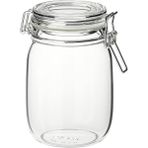 Beyaz 1 Litre Kapaklı Cam Kavanoz, Hava Geçirmez Saklama Kabı